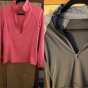 2 halfway zip up activewear hoodies